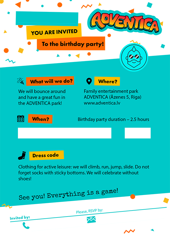 Adventica birthday invite - emerald
