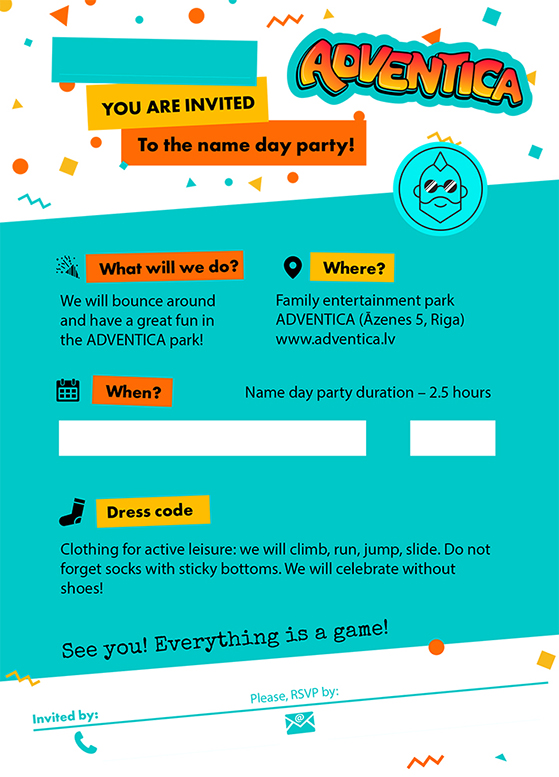 Adventica name day invite - emerald